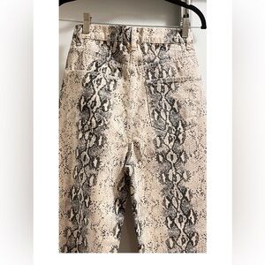 Zara Beige and Black Snake Print Jeans